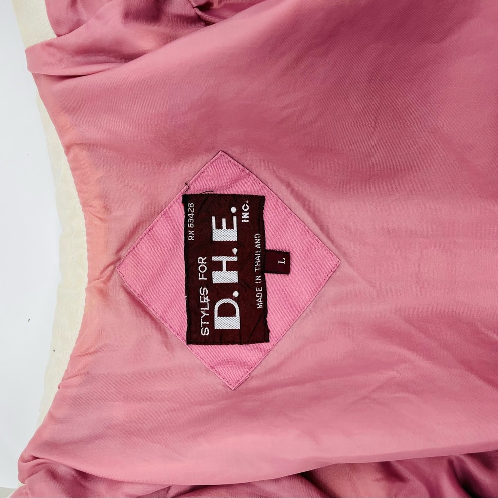 Vintage 80s Womens Bomber Jacket Coat Pink Windbreaker Size L - Picture 7 of 10